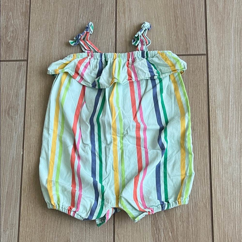 Multicolor Rainbow Stripe Baby Romper, size 12-18m